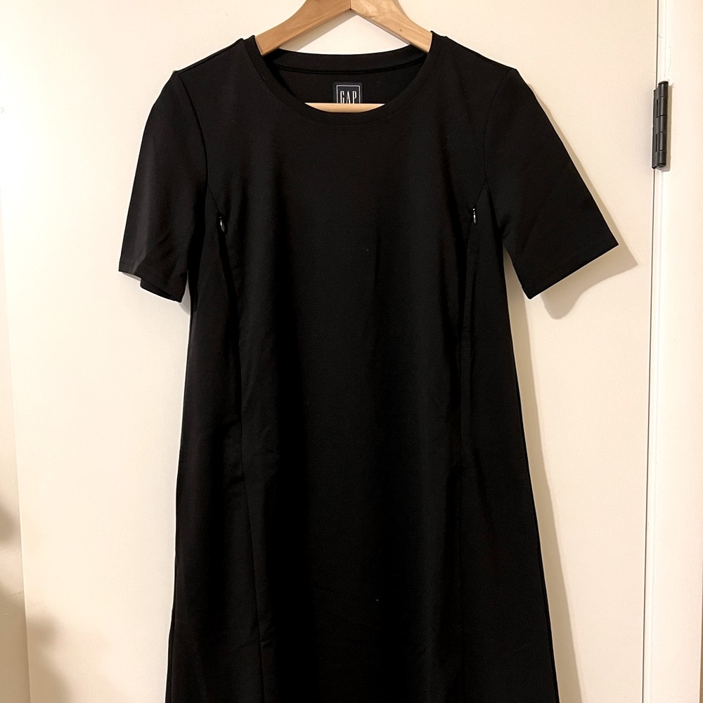 Gap double zipper, a-line maternity nursing dress, Sz. XS, NWT